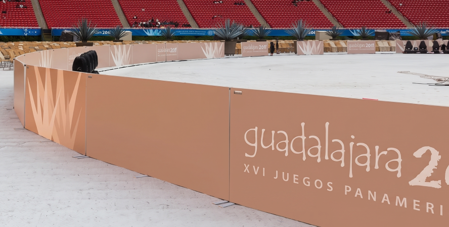 Escenografía en pisa de patinaje juegos panamericános