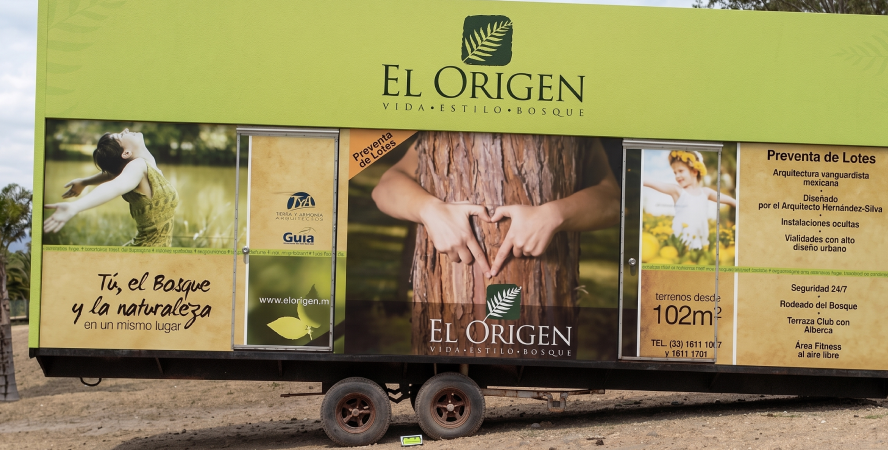 rótulo sobre remolque de venta EL ORIGEN