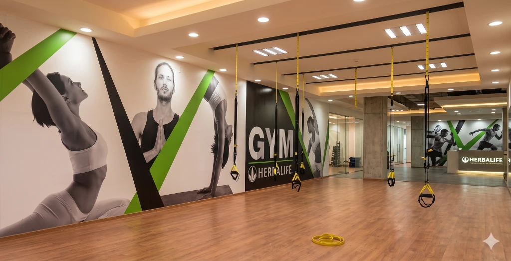 Wrapping en pared de salón de Gimnasio